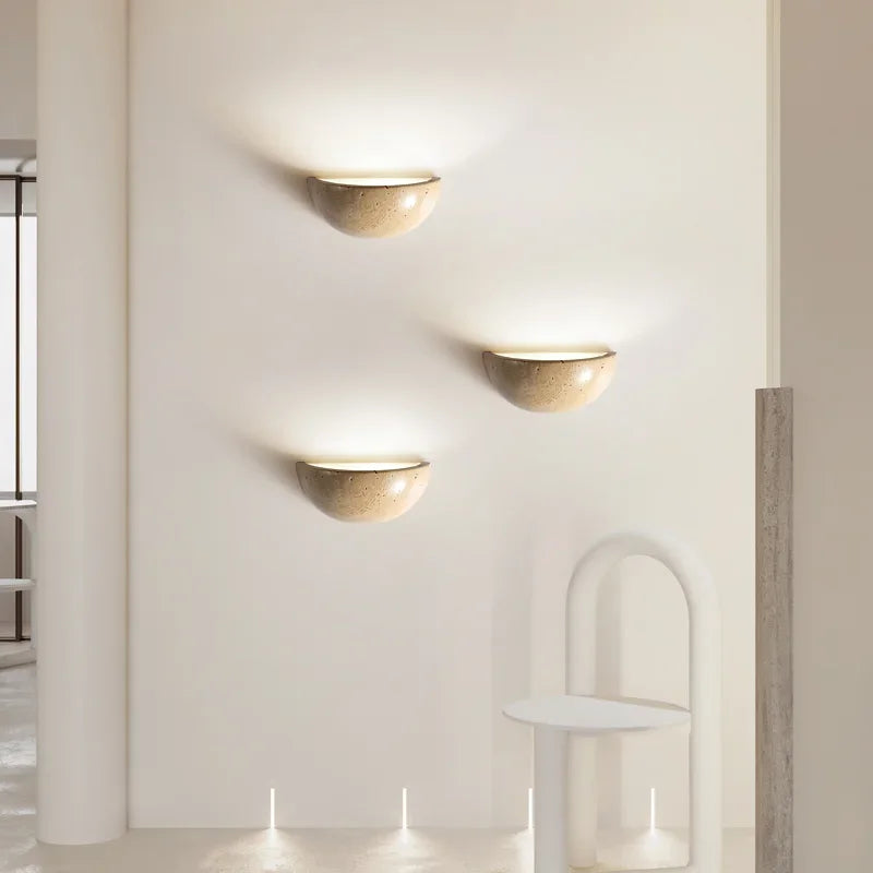 Stilren LED-vägglampa för sten i vardagsrum och sovrum