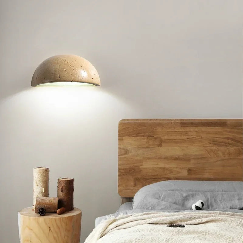 Stilren LED-vägglampa för sten i vardagsrum och sovrum