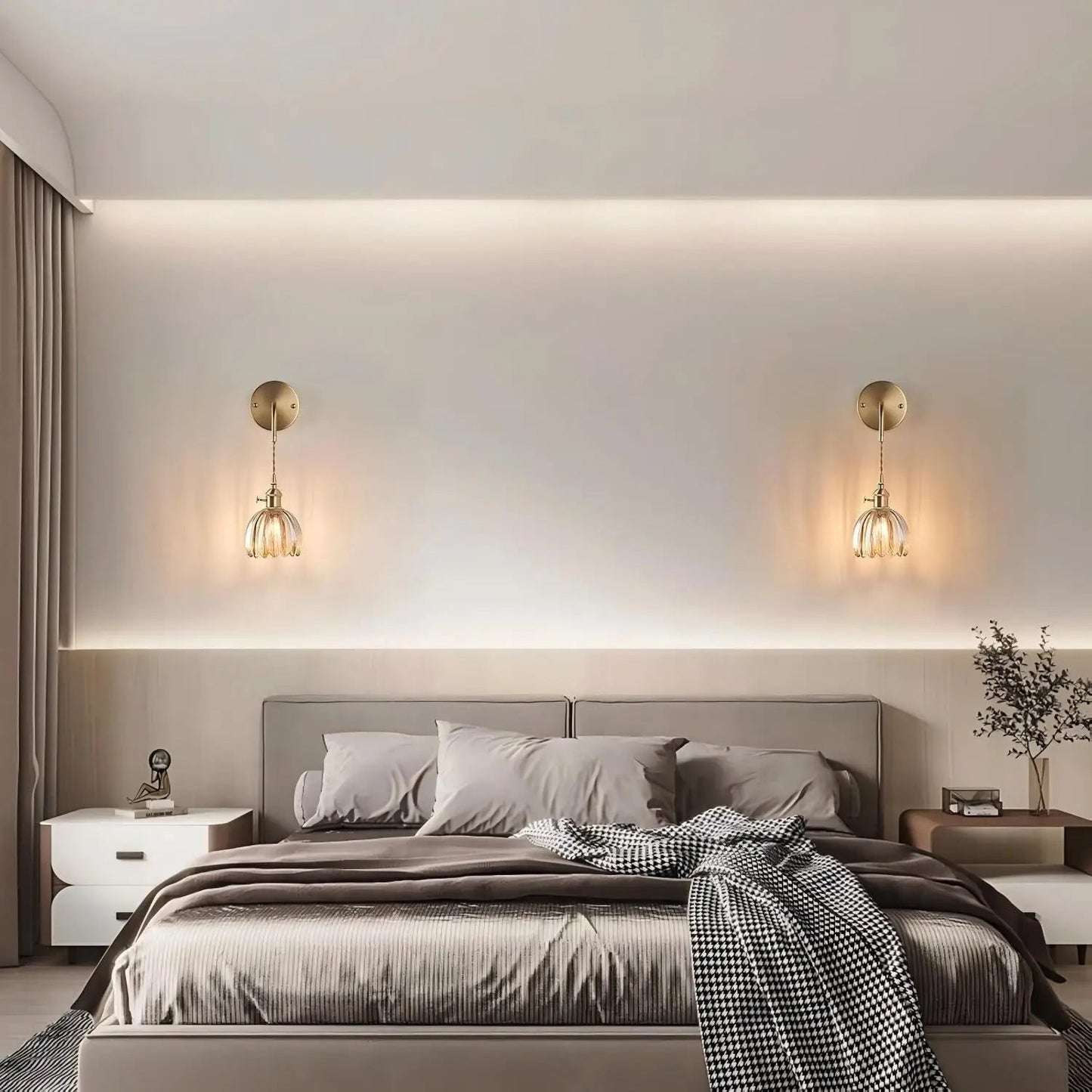 Vintage Glasvægslampe med LED - Klassisk Elegance til Hjemmet