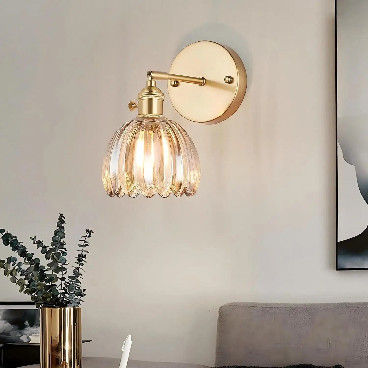 Vintage Glasvægslampe med LED - Klassisk Elegance til Hjemmet