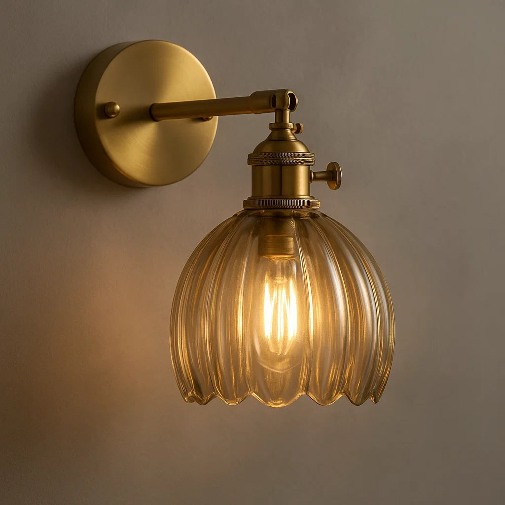 Vintage Glasvægslampe med LED - Klassisk Elegance til Hjemmet
