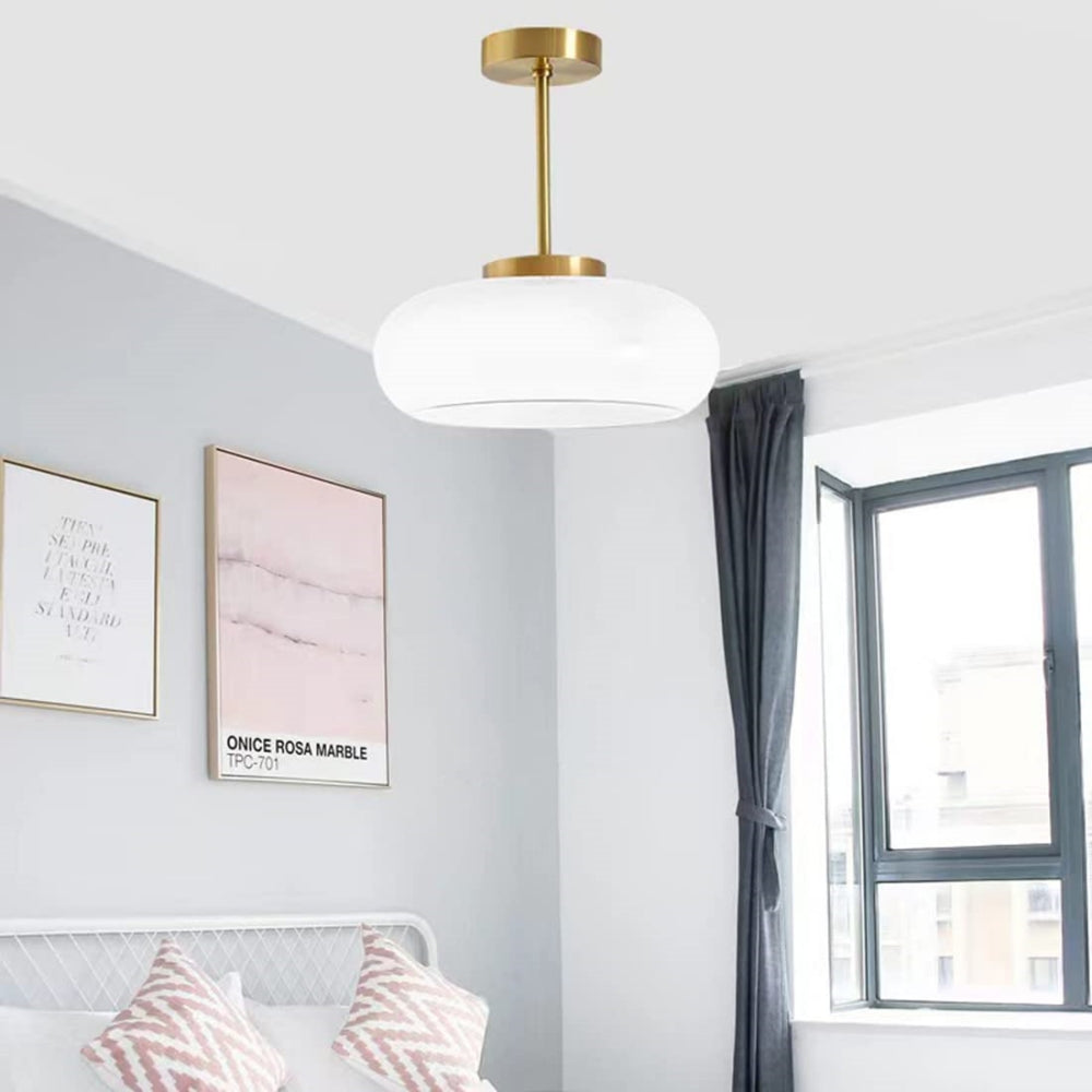 Vintage Rund Loftlampe i Glas - Tidløs Elegance & Belysning
