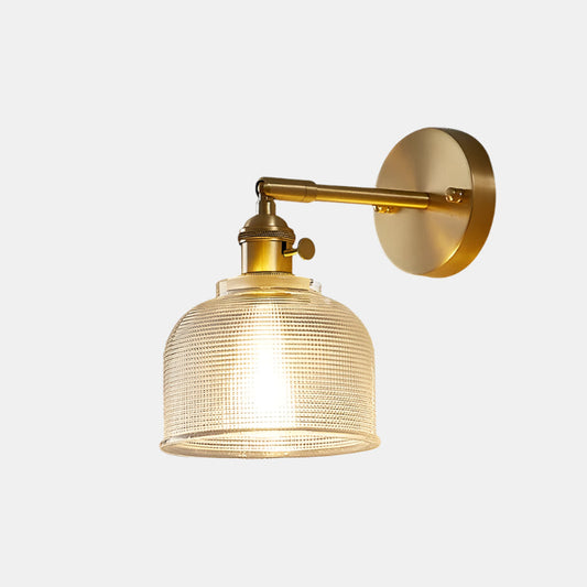 Justerbar Væglampe med Ribbet Glas og Nordisk Design