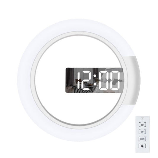 Modernt väggur med LED-ljus i vitt aluminium, 30,5 cm