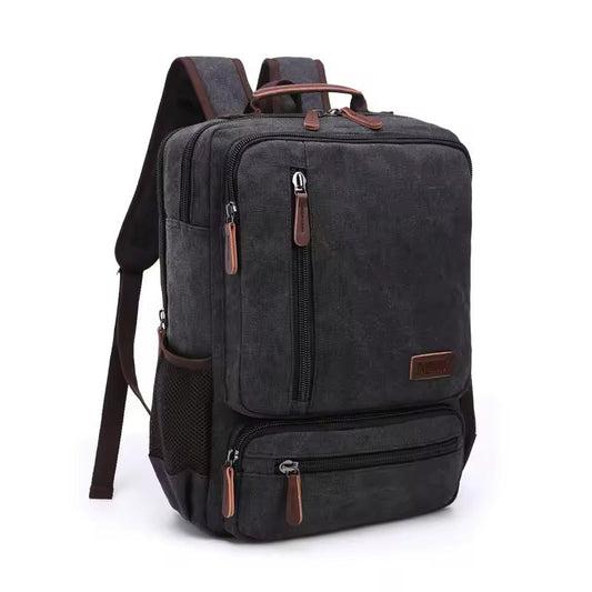 Vintage Canvas Ryggsäck för Bärbara Datorer - Stor och Stilfull Kapacitet