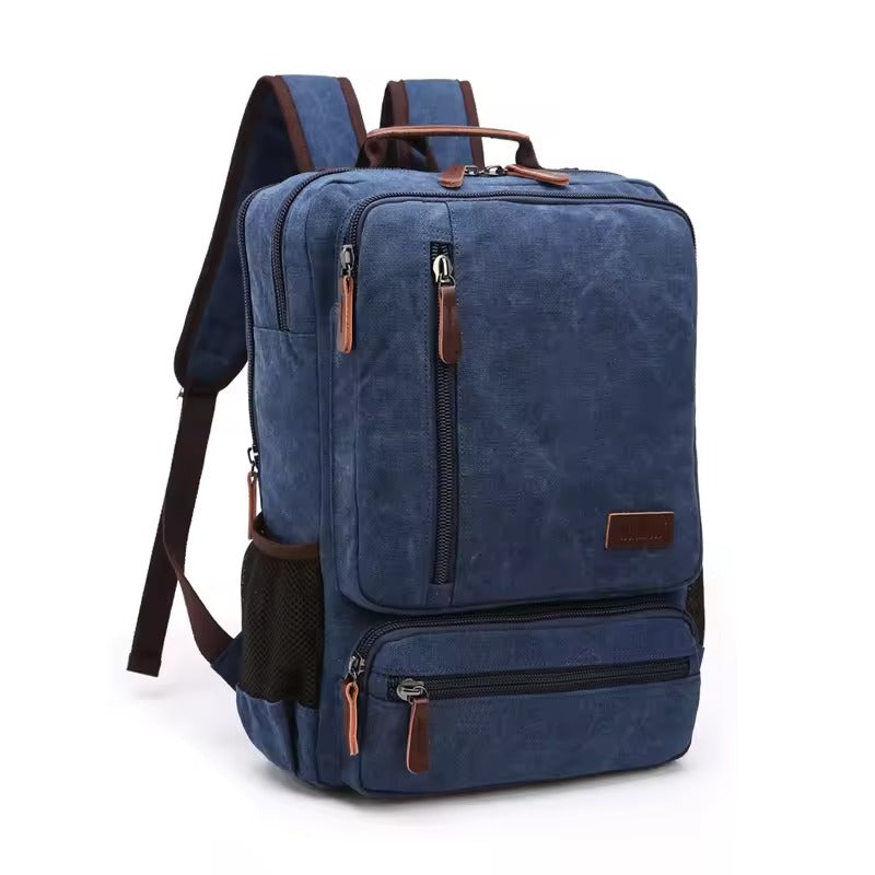 Vintage Canvas Rygsæk til Laptops - Stor og Stilfuld Kapacitet