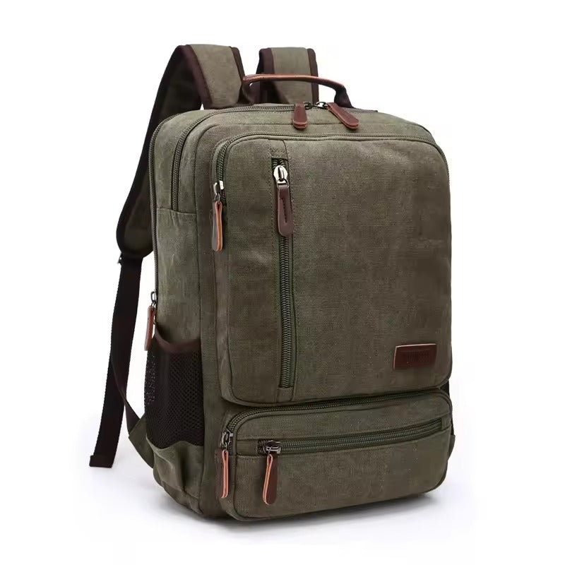 Vintage Canvas Rygsæk til Laptops - Stor og Stilfuld Kapacitet