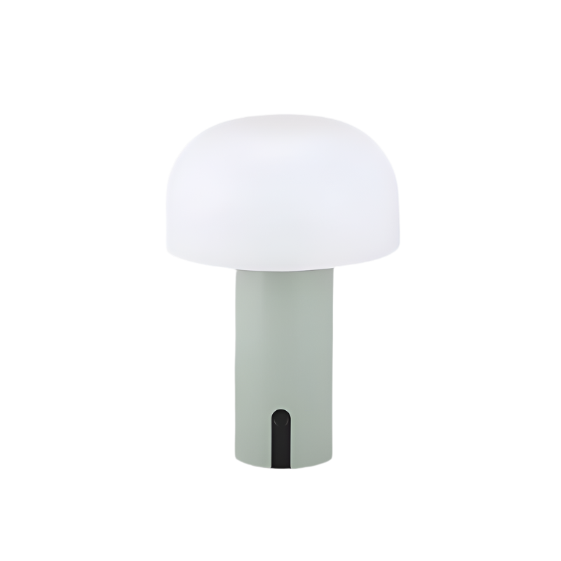 Stilfuld trådløs bordlampe i svampedesign med dæmpefunktion