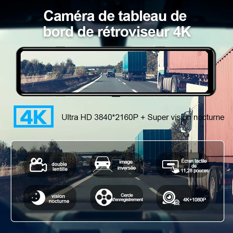4K Backview spegelkamera med GPS och inspelning