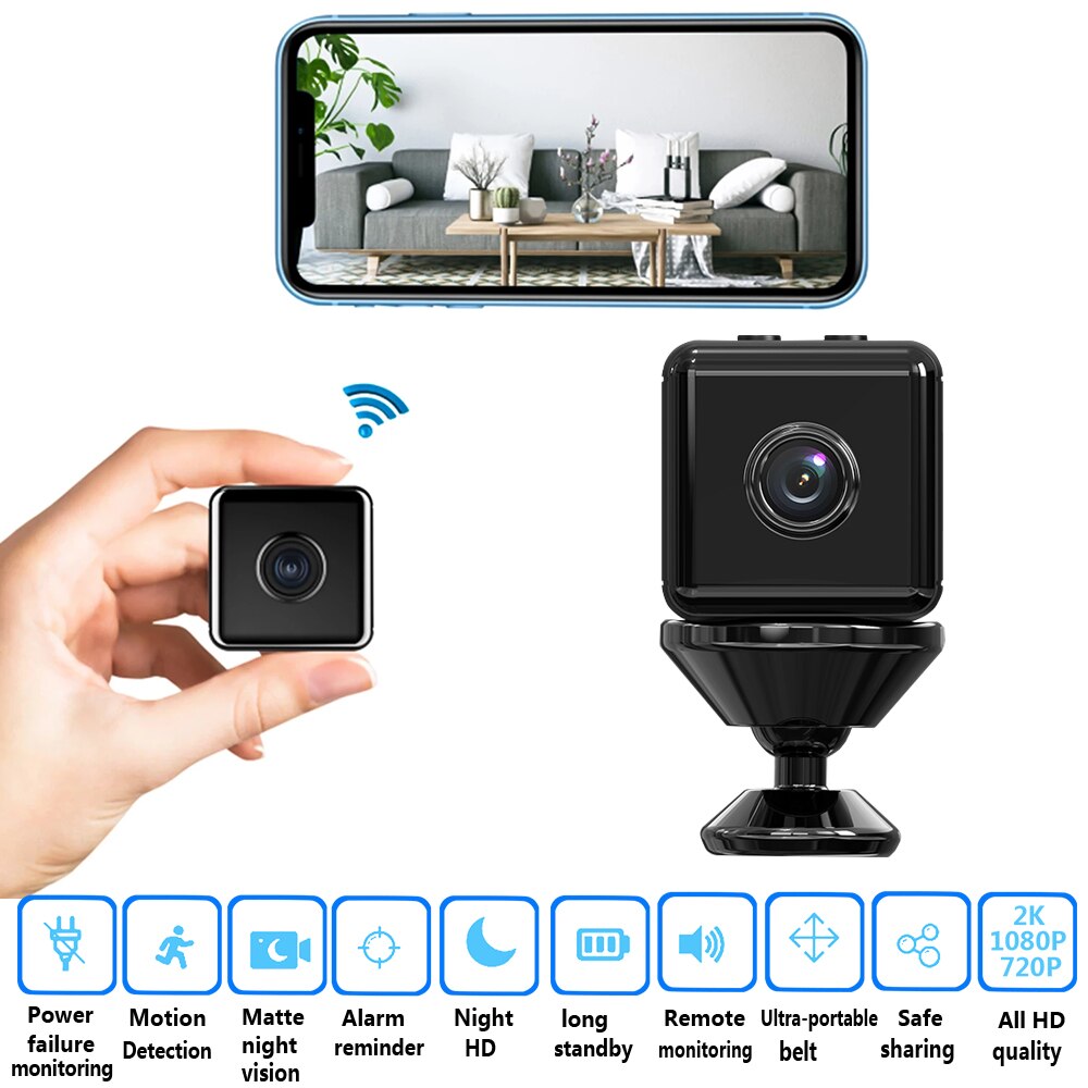 Mini HD bevægelsesdetekterende Wifi-kamera