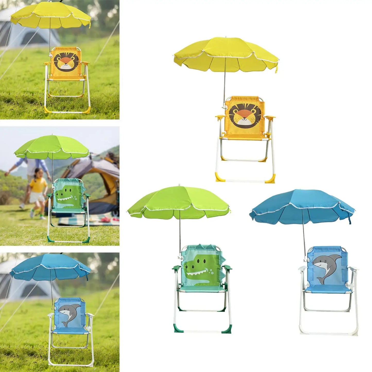 Barnstol för stranden med solskydd - Hopfällbar och perfekt för utomhusbruk