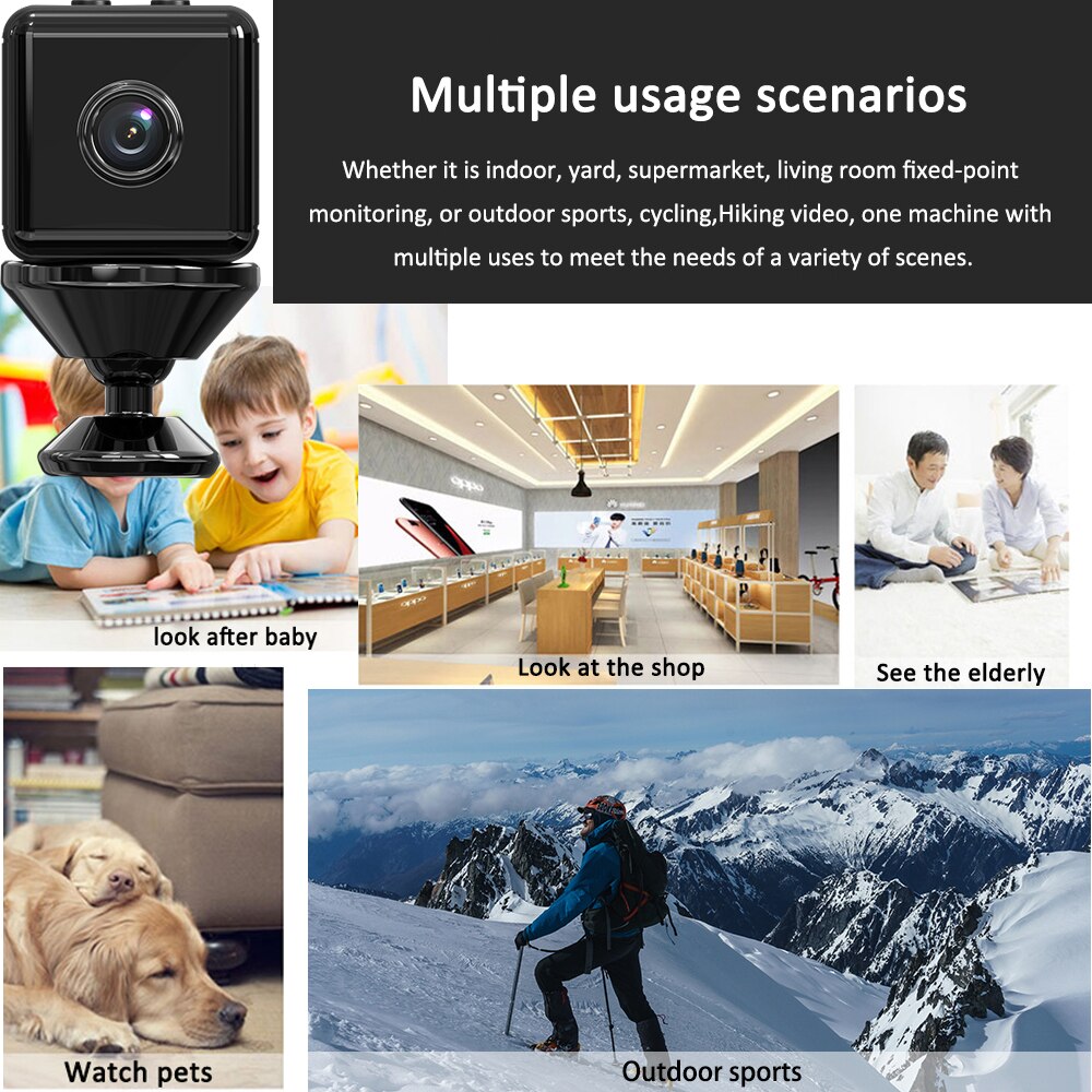 Mini HD bevægelsesdetekterende Wifi-kamera
