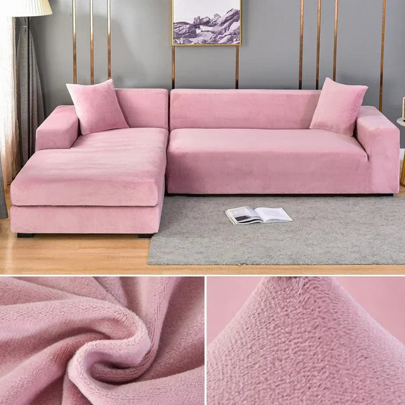 Elastiskt velour sofföverdrag med lyxig finish