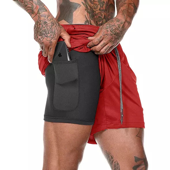 Snabbtorkande Träningsshorts med Telefonficka och Komfort
