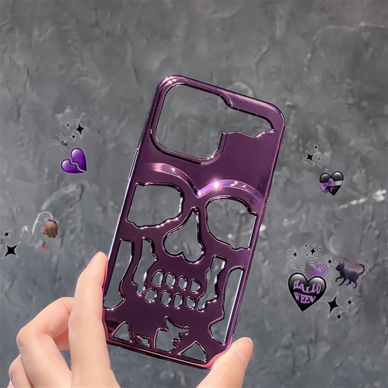 Smartphone Cover med Gotisk Skull Design i Midnattsfarve