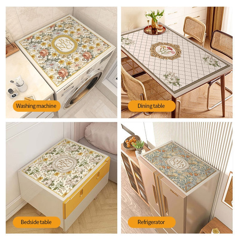 Retro Floral Vaskemaskine Cover Drainer Mat