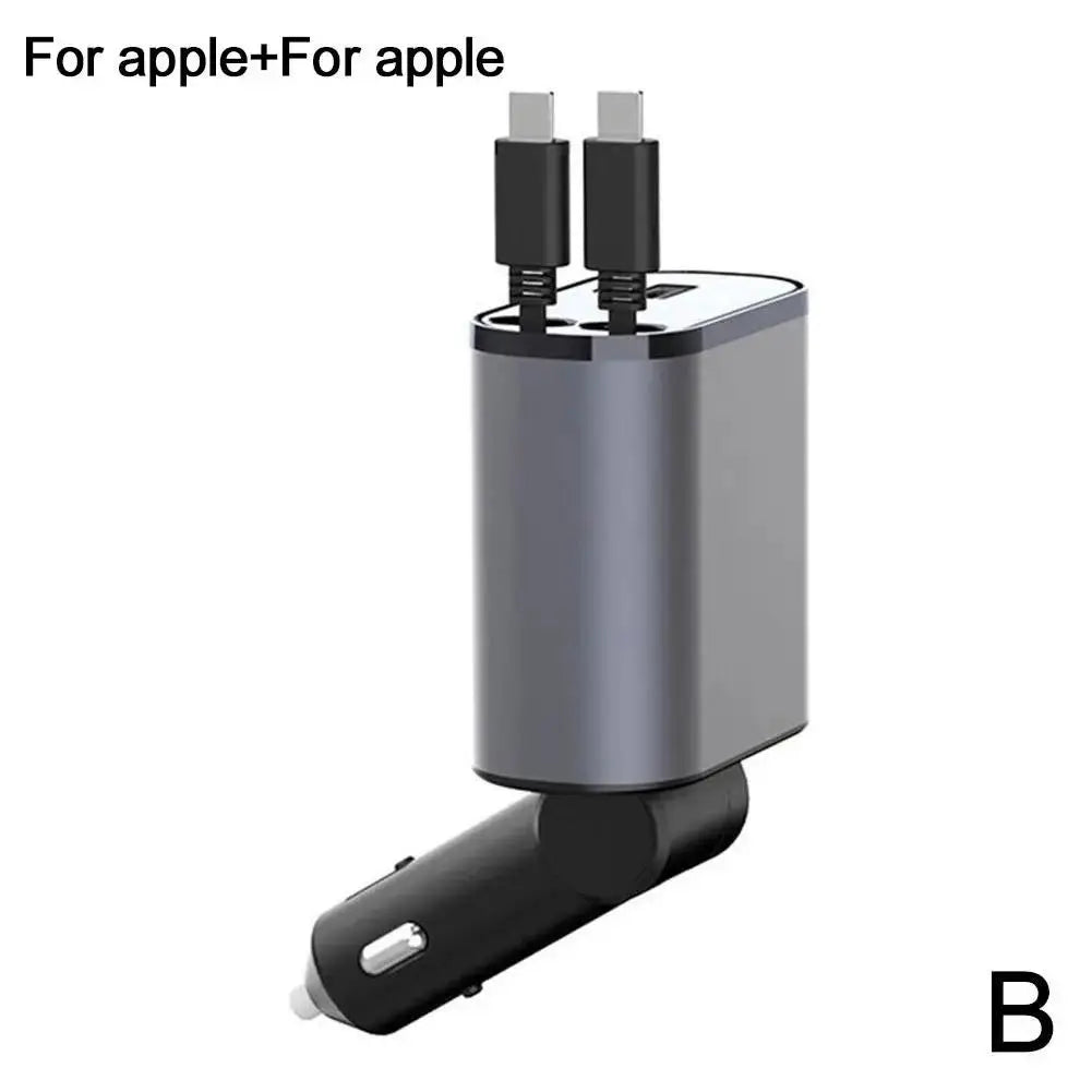 4i1 Udtrækkelig Hurtigopladning Bil lighter Oplader