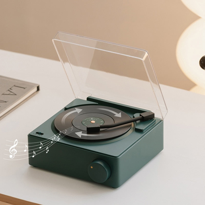 Vintage Vibes Mini Pladespiller Bluetooth Højttaler