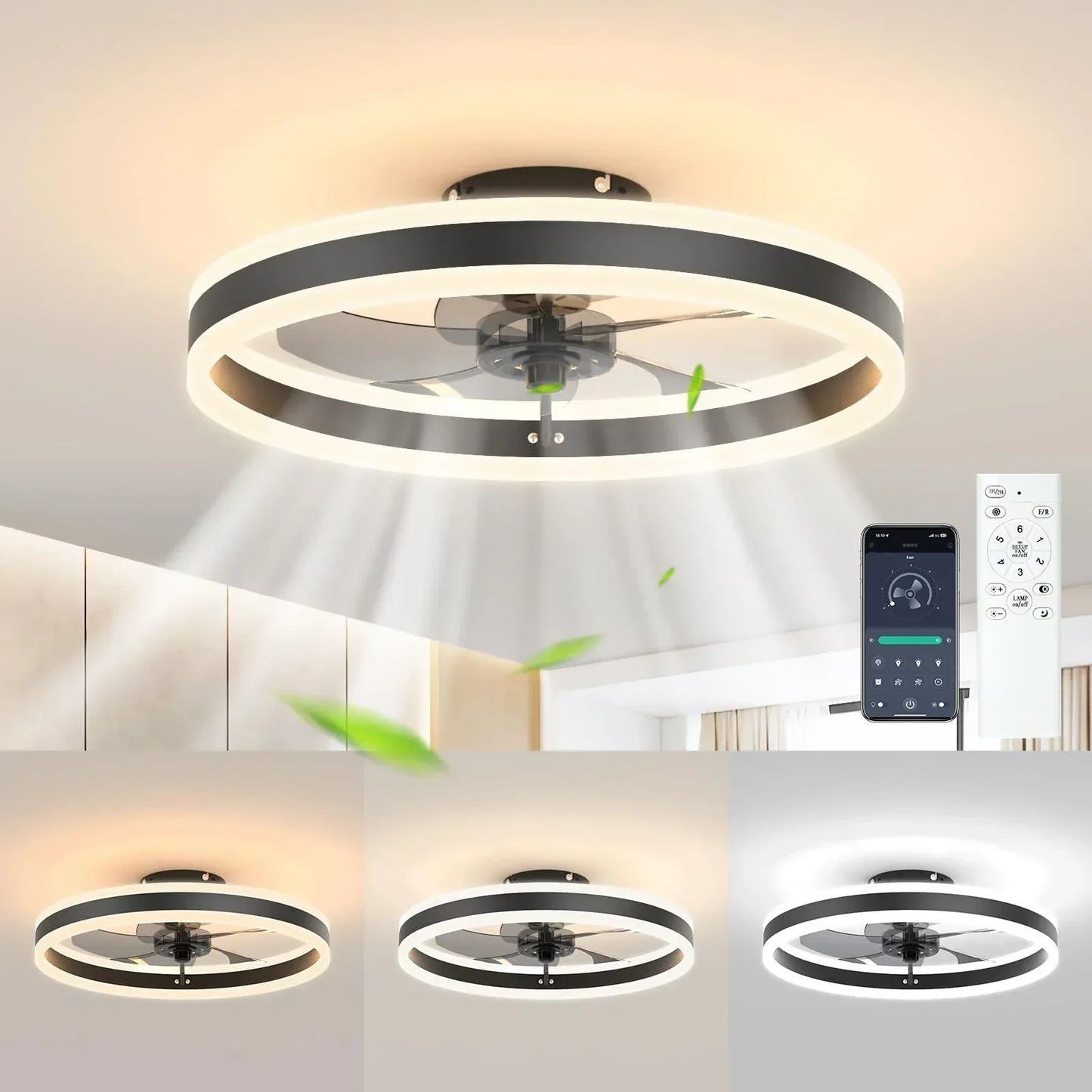 Aura Silent LED Loftventilator Lampe