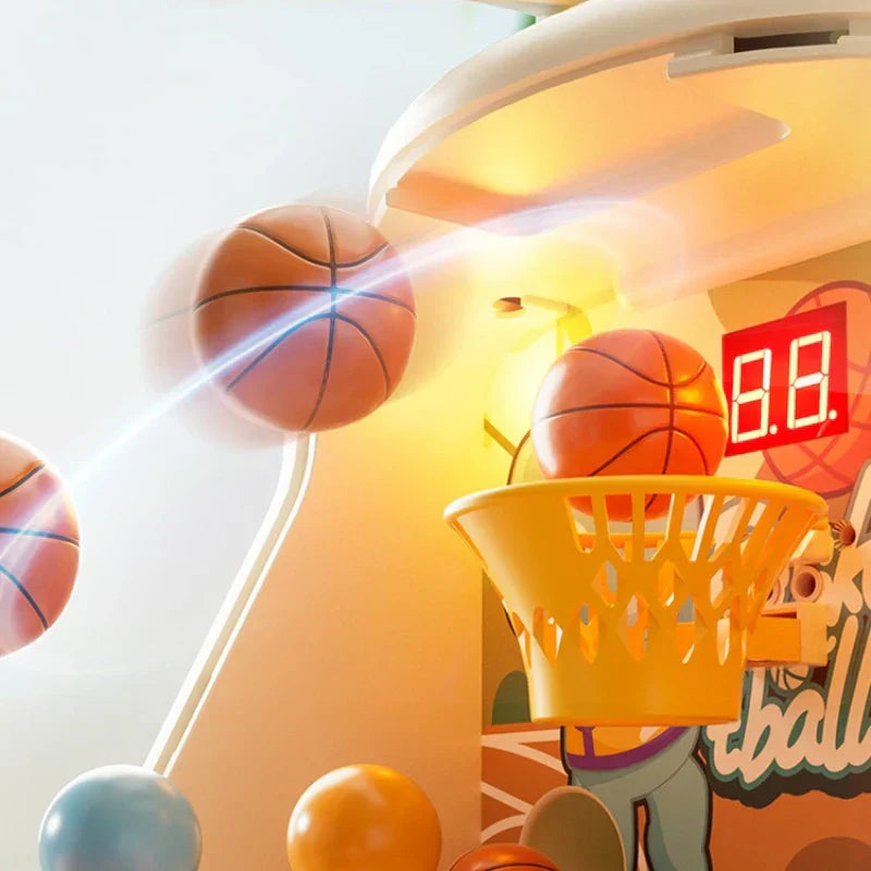 Bærbart Mini Basketballsæt med Automatisk Boldretur