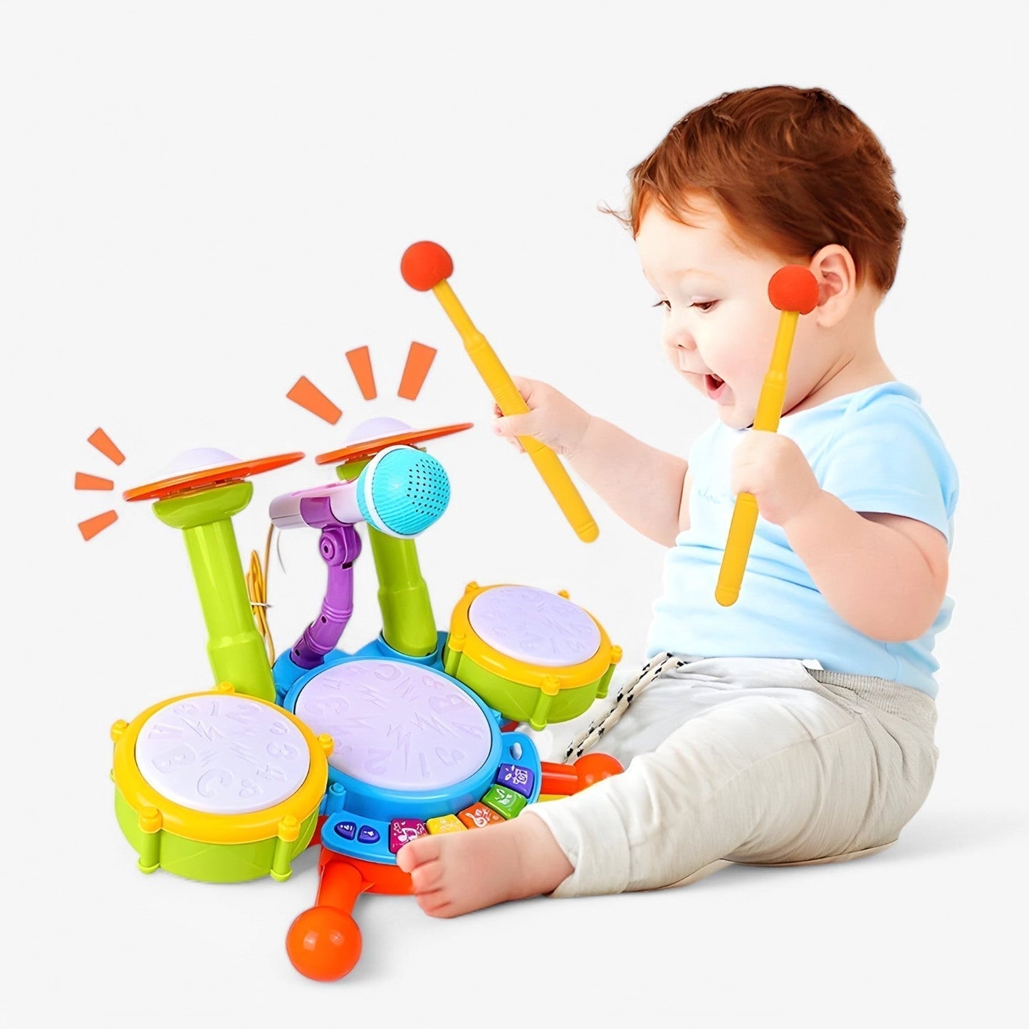 Interaktivt Trommesæt med Mikrofon til Børn – BeatMaster Junior