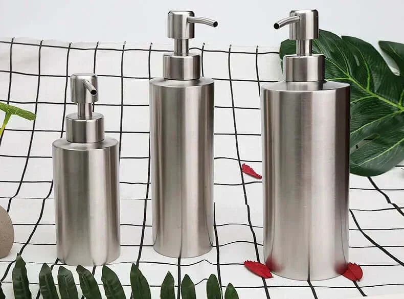 Elegant sæbe dispenser i rustfrit stål - 250ml/350ml/550ml håndpumpe