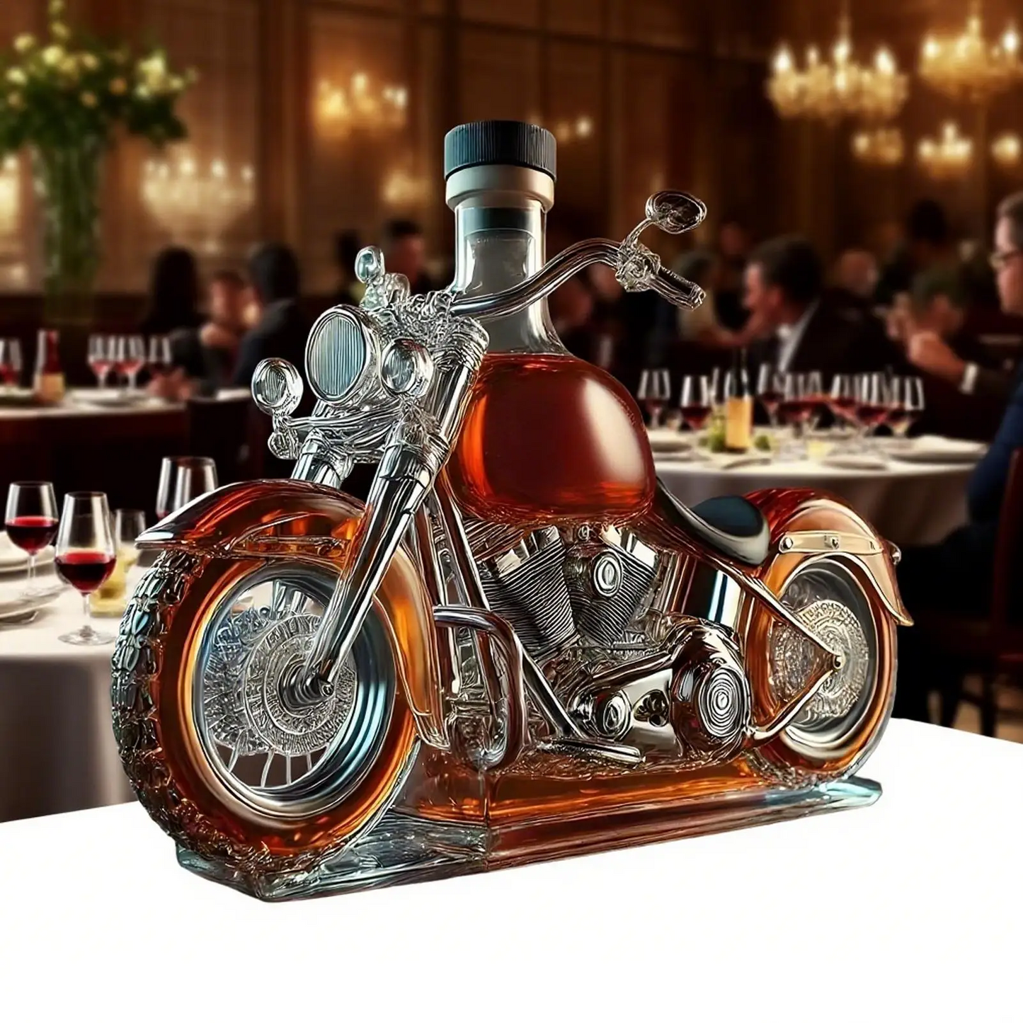 Whisky Decanter i Motorcykel Design til Hjemmebar