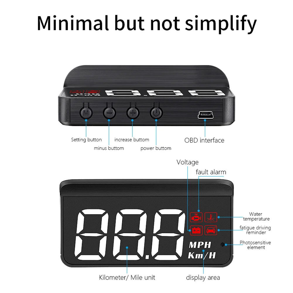 Digital HUD System Forrude Bil Speedometer