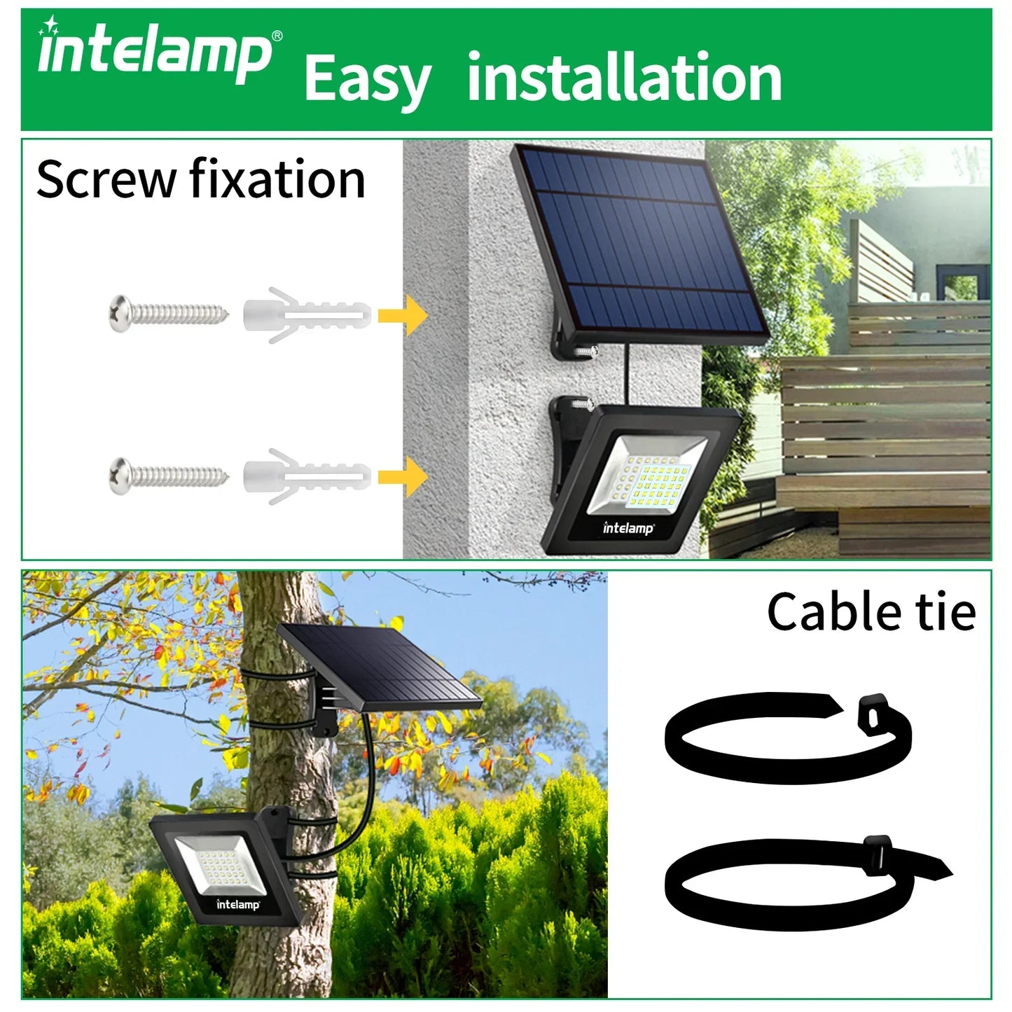 LED Solsikkerhedslampe Duo | 2-pak | 1200LM Lysstærk | IP65 Vandtæt | Have, Patio og Terrase