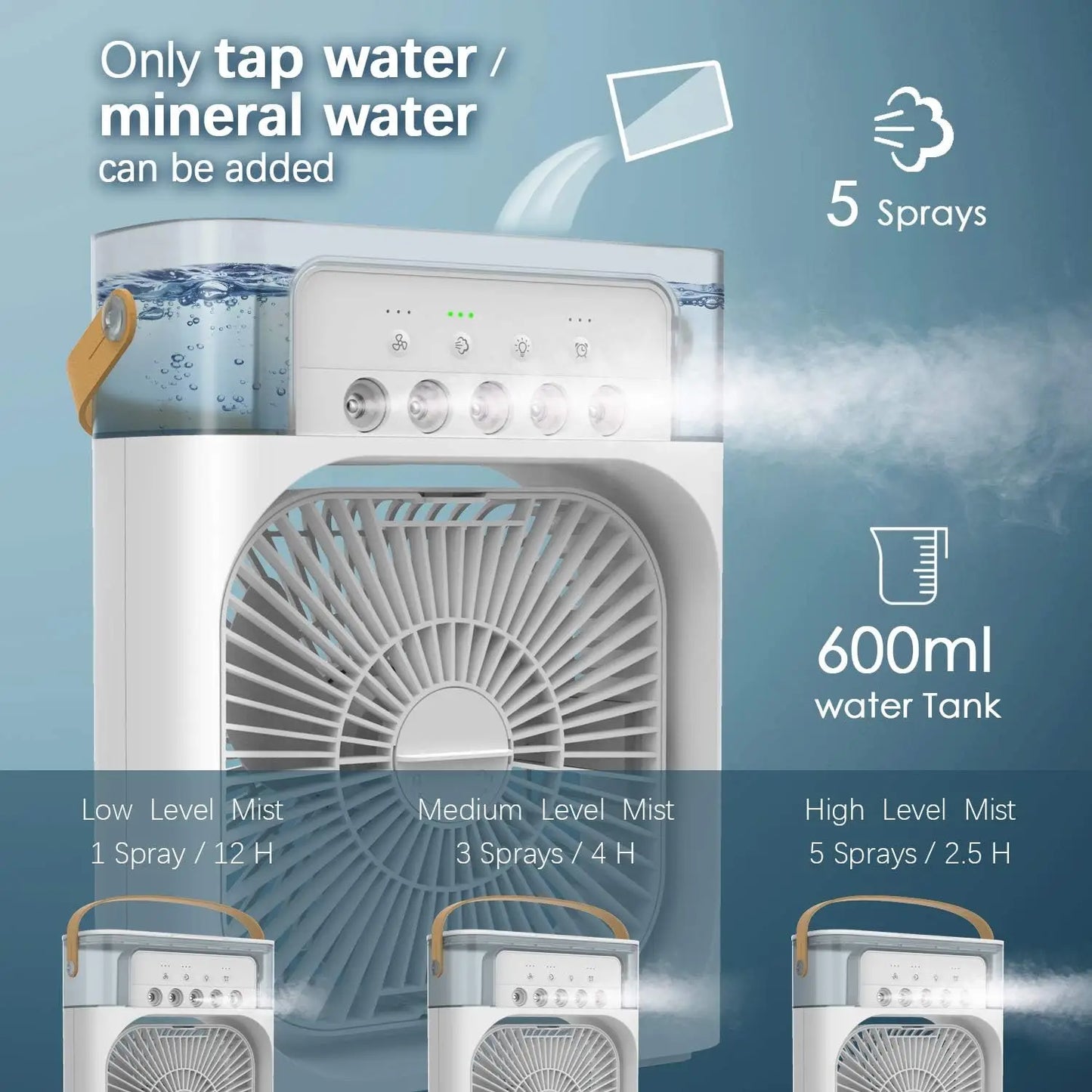 Luftbefeugter Ventilator til Desktop med AirMist Pro Funktion
