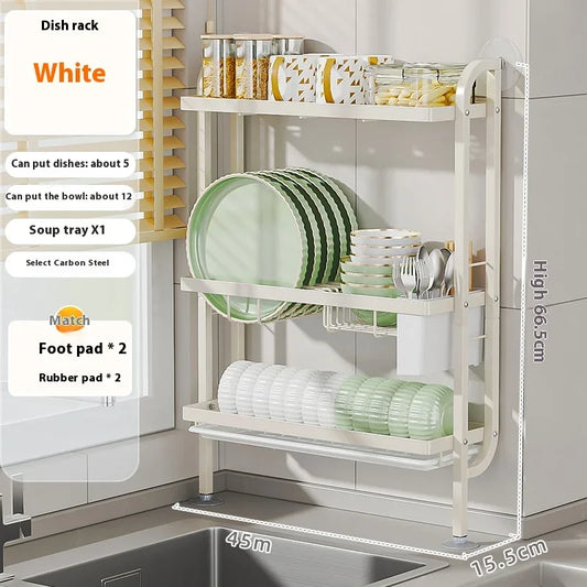 Hylde Sleek Pladsbesparende Multi-Niveau Køkken Opbevaringshylde
