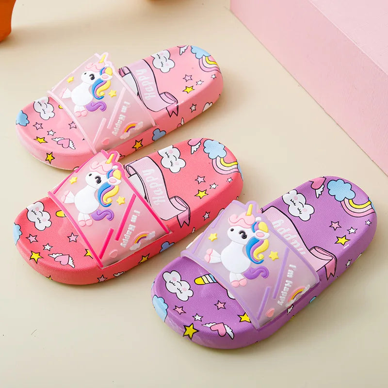Unicorn Slippers för Barn – Perfekta för Inomhusbruk och Badrummet
