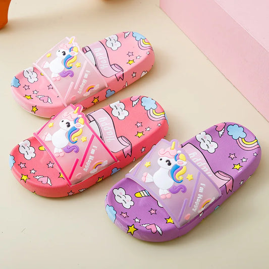 Unicorn Slippers til Børn – Perfekte til Indendørsbrug og Badeværelset