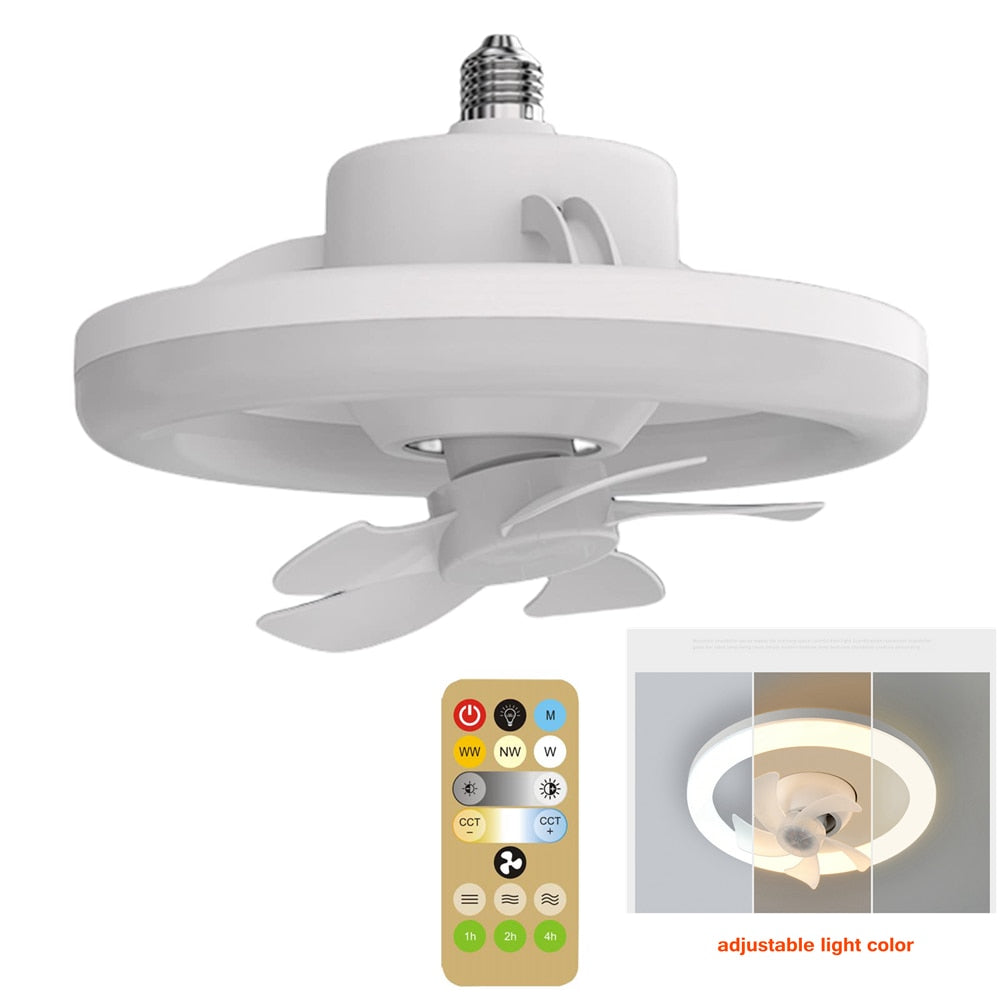 2in1 Strålende Rotérende RC Loftventilatorlampe
