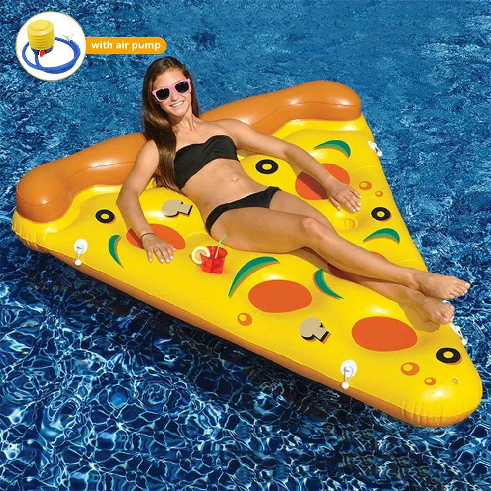 Stor pizzformad poolmadrass – Slappna av och njut med stil