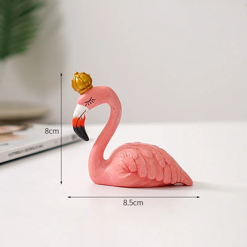 Modern dekoration av flamingofigur i harts