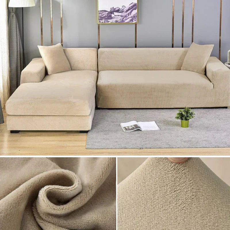 Elastiskt velour sofföverdrag med lyxig finish