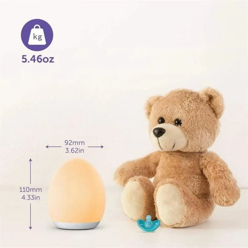 Lysande nattlampa med RGB och varmvit – Touchkontroll – 100 timmars batteri – 12 × 10 cm – Barnrum