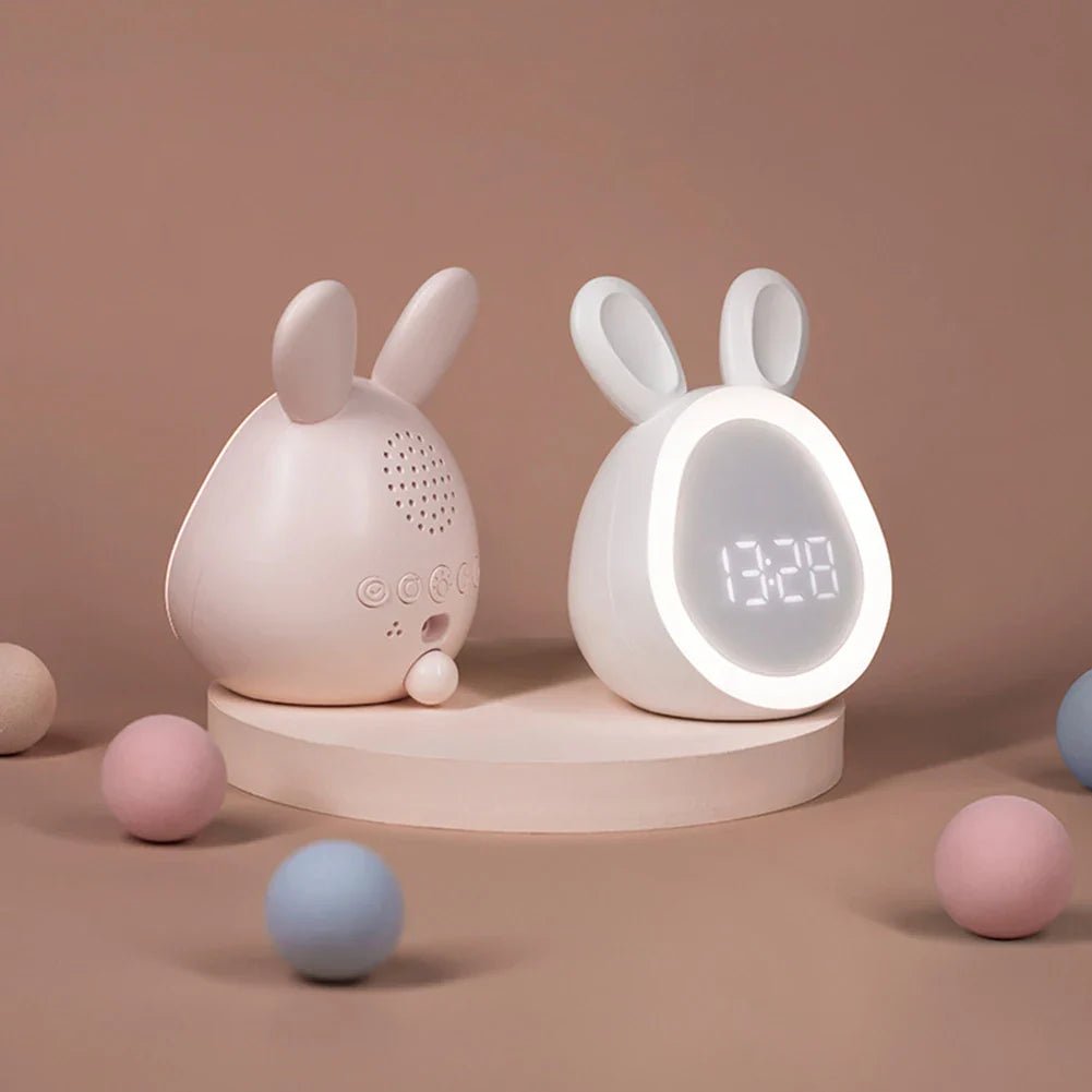 Sødt kaninformet vækkeur med LED natlys - BunnyBeam