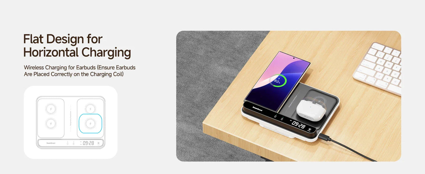 Trådløs Oplader til Samsung – Hurtig Opladning & Minimalistisk Design