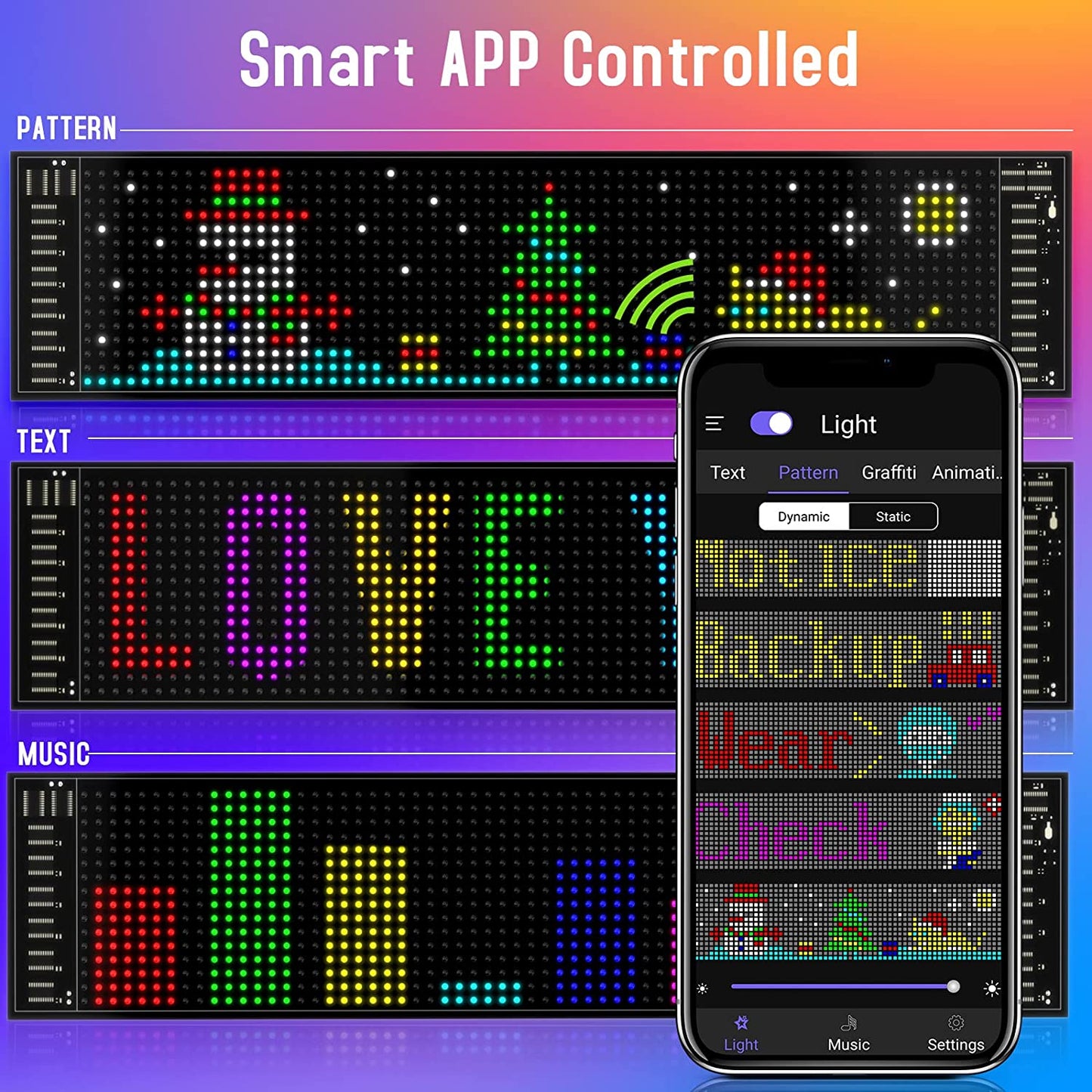 RGB Display Fleksibel Pixel Smart Panel