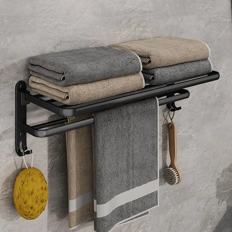Elegant handdukshängare i aluminium – Utrymmessnål hopfällbar design