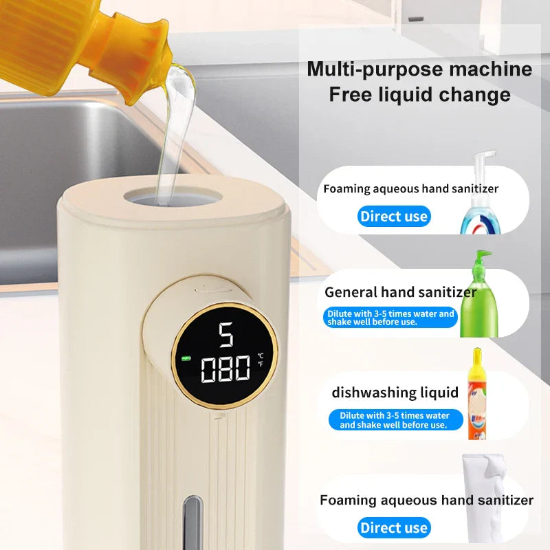 LED-display bevægelsessensor automatisk sæbe skum dispenser
