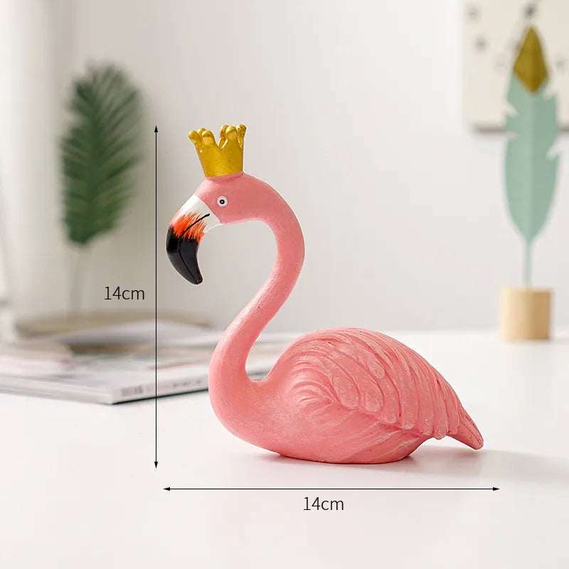 Modern dekoration av flamingofigur i harts
