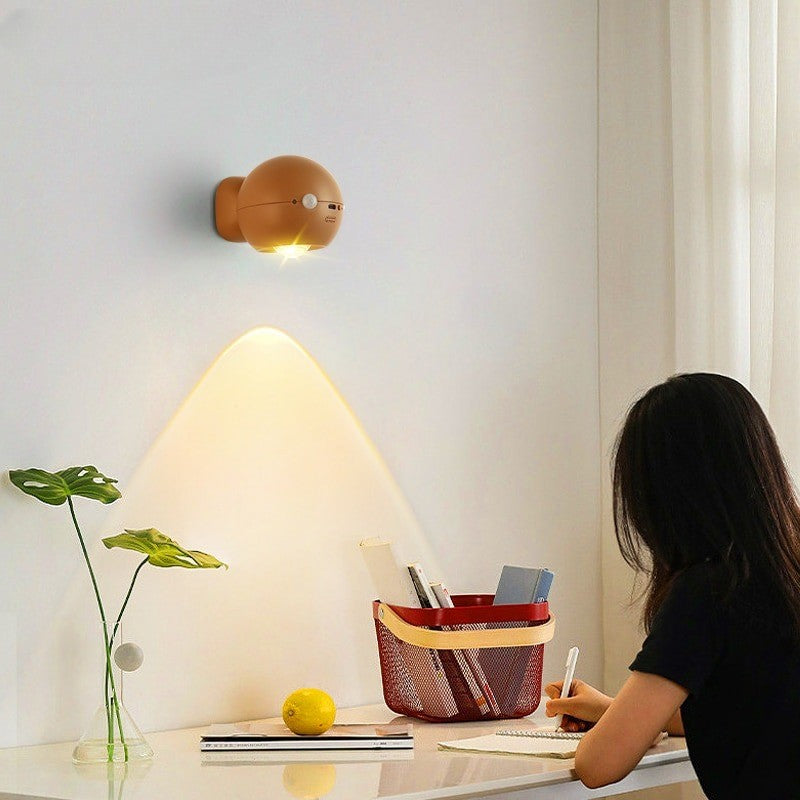 Rörelsesensor Vägglampa med Uppladdningsbar Ögonprojektor