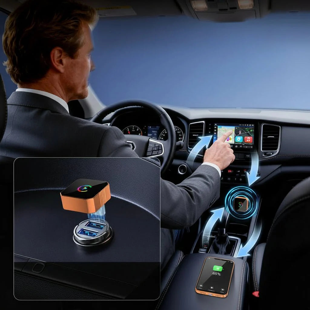 Trådløs Biladapter til CarPlay & Android Auto – Hurtig Tilslutning