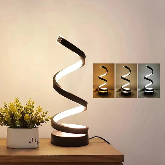Modern Spiral Lampa: Justerbar LED Bordslampa för Hemmet