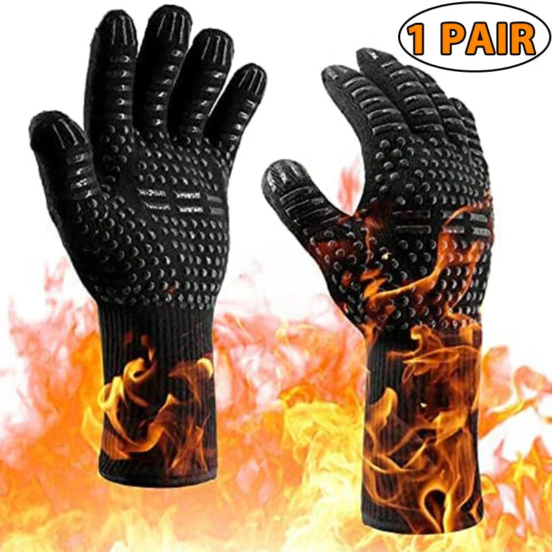 Sikkerhedsgrib Handsker til Grilling og Bagning | Silikone og Bomuld | Non-Slip & Flammebestandig op til 800 °C | 1 stk.