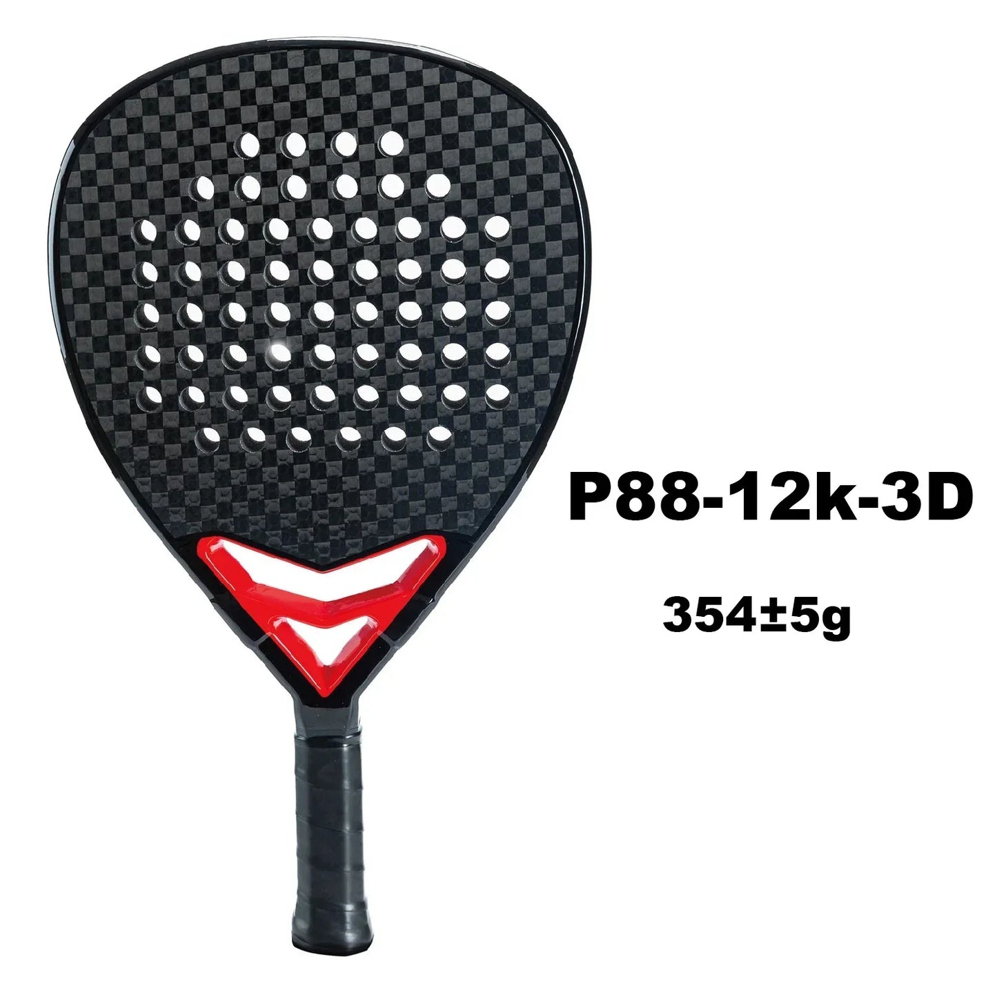 Lättvikts padelracket i kolfiber, matt finish, för nybörjare och proffs