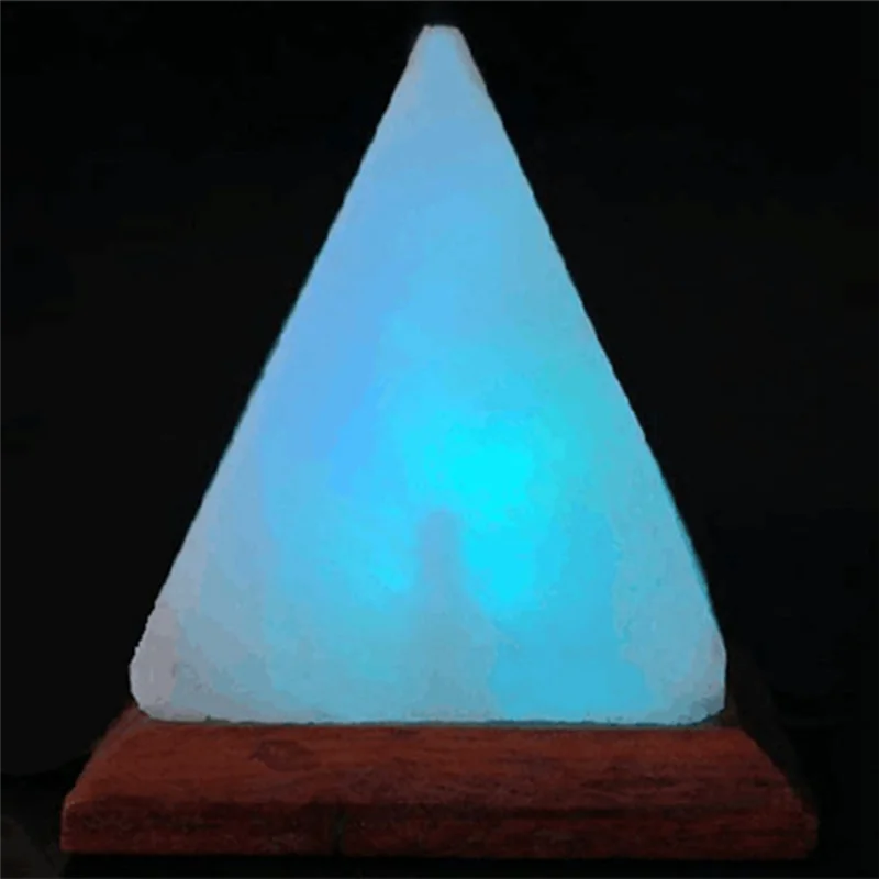 USB LED Pyramid med Himalaya kristallsaltlampa, luftrenare & stämning